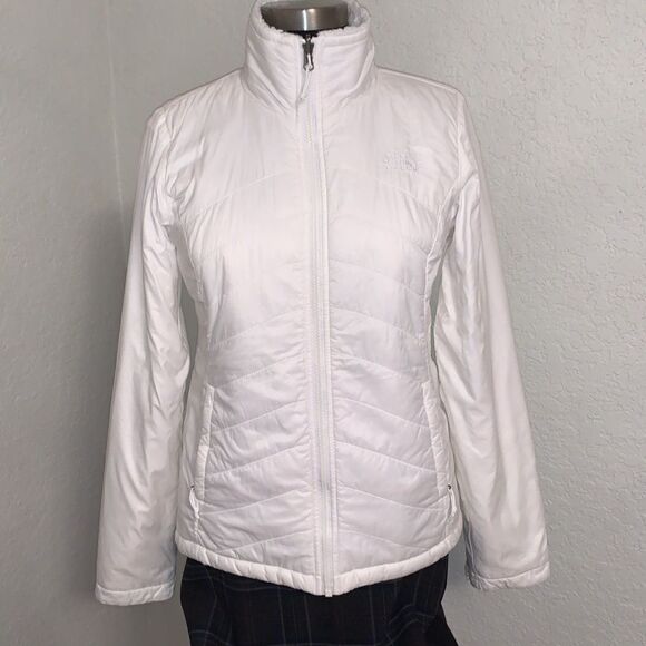 The North Face Women’s White Mossbud Fleece  Full Zip Pockets Size S - Picture 1 of 11